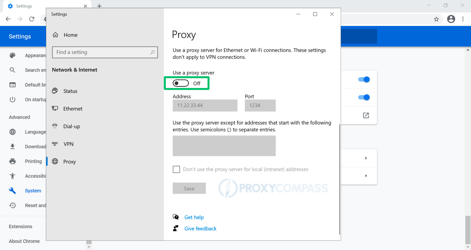 Chrome Proxycompass