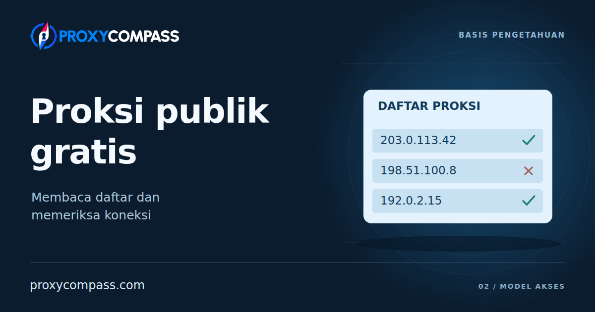 Proksi publik gratis: cara membaca dan memeriksa daftar