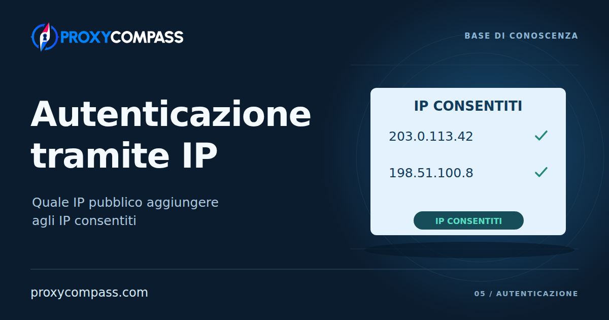 Autenticazione tramite IP per i proxy: quale indirizzo consentire e quando usarla