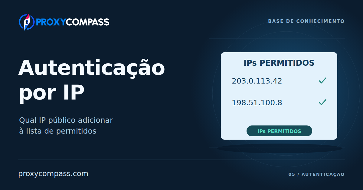 Autenticação por IP para proxies: qual endereço permitir e quando usar