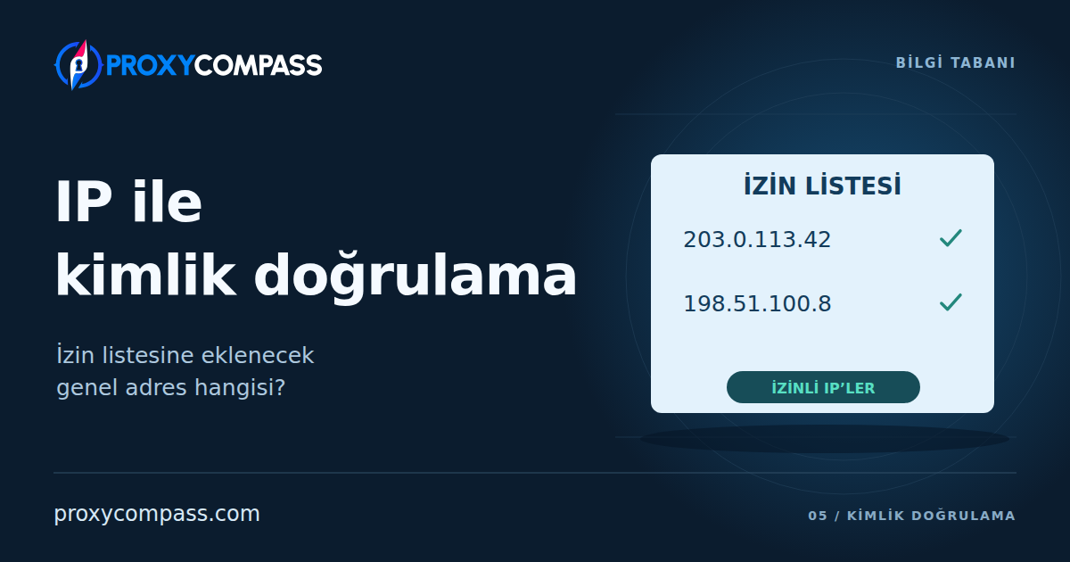 Proxy Sunucularında IP ile Kimlik Doğrulama: Hangi Adrese İzin Verilir, Ne Zaman Kullanılır?