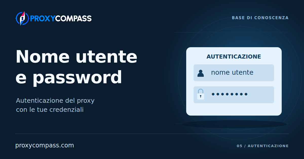 Autenticazione del proxy con nome utente e password: connessione e risoluzione degli errori