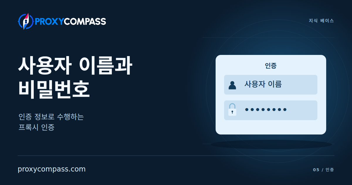 사용자 이름·비밀번호 프록시 인증: 연결 방법과 오류 예방