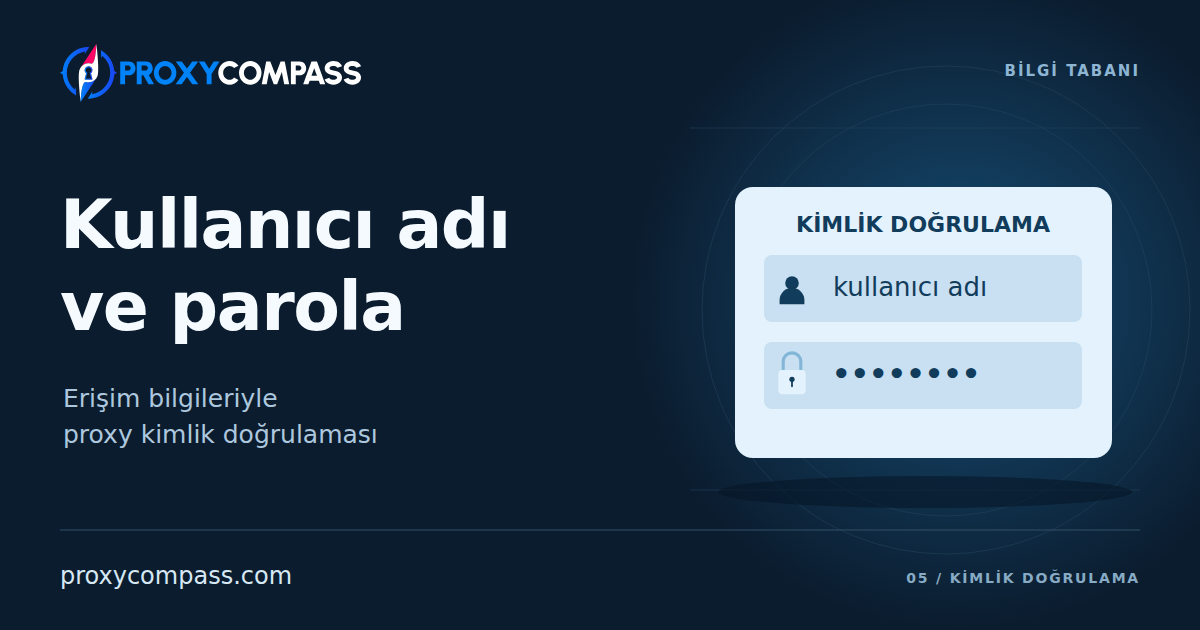 Kullanıcı Adı ve Parola ile Proxy Kimlik Doğrulaması: Bağlanma ve Hatalardan Kaçınma