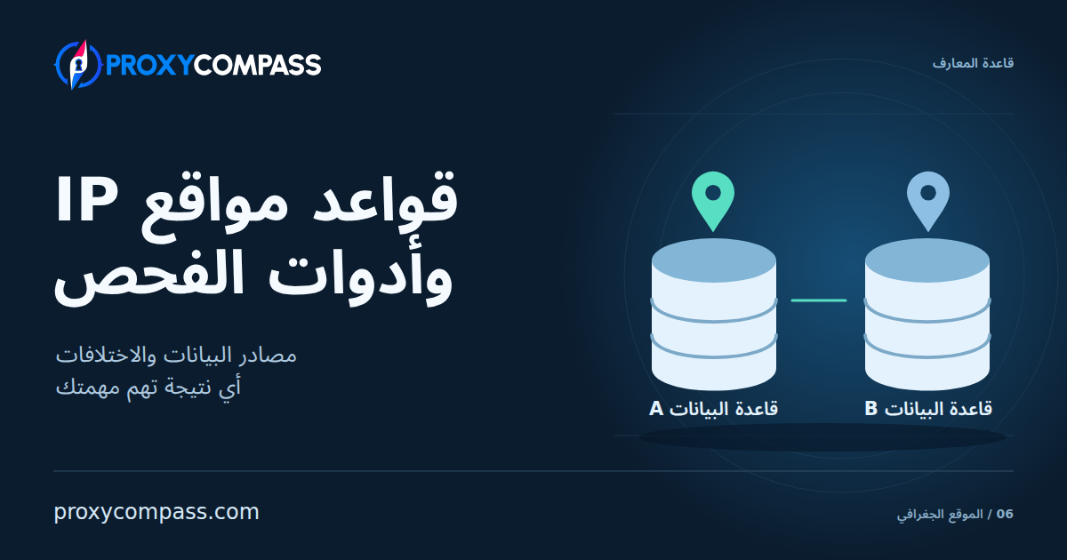 قواعد بيانات الموقع الجغرافي لعناوين IP وأدوات فحصها