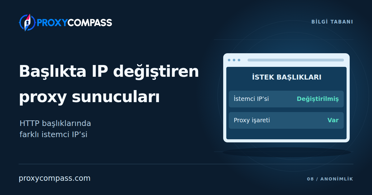 Başlıktaki İstemci IP’sini Değiştiren Proxy Sunucuları