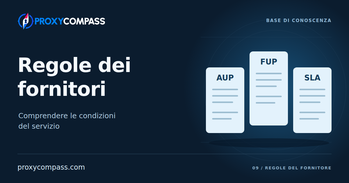 Le regole dei fornitori di proxy