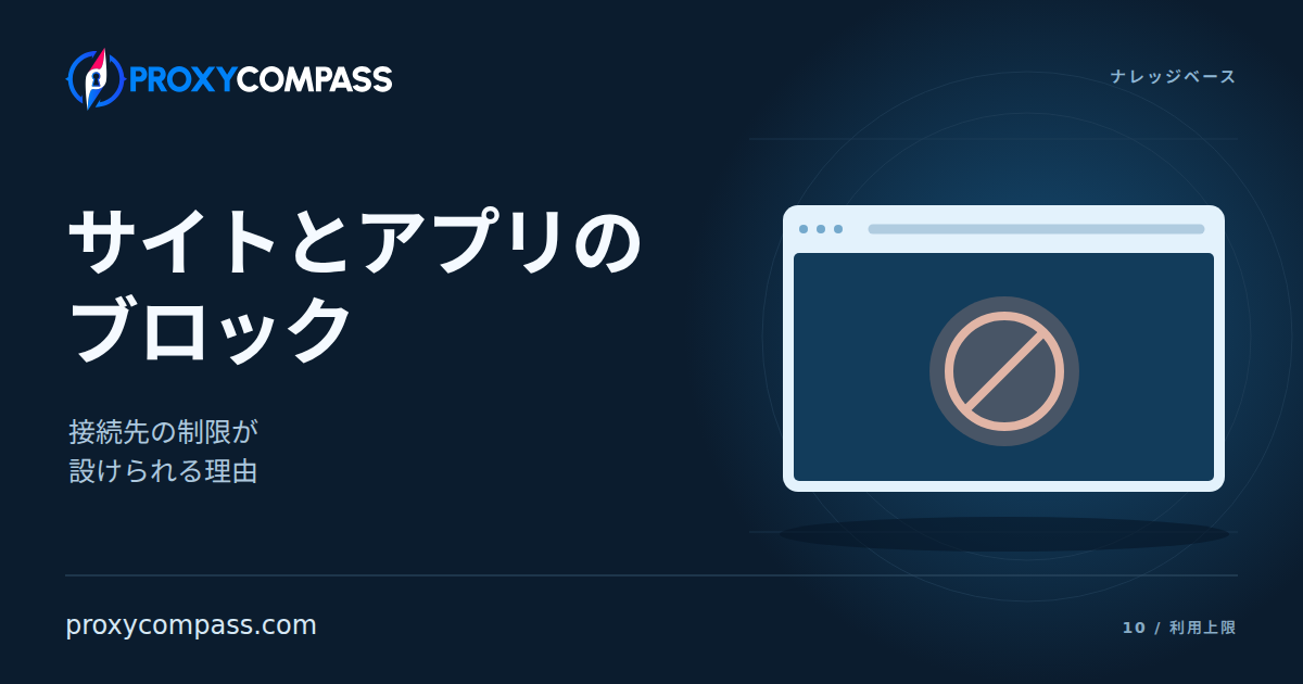 ブロックされたウェブサイトとアプリ