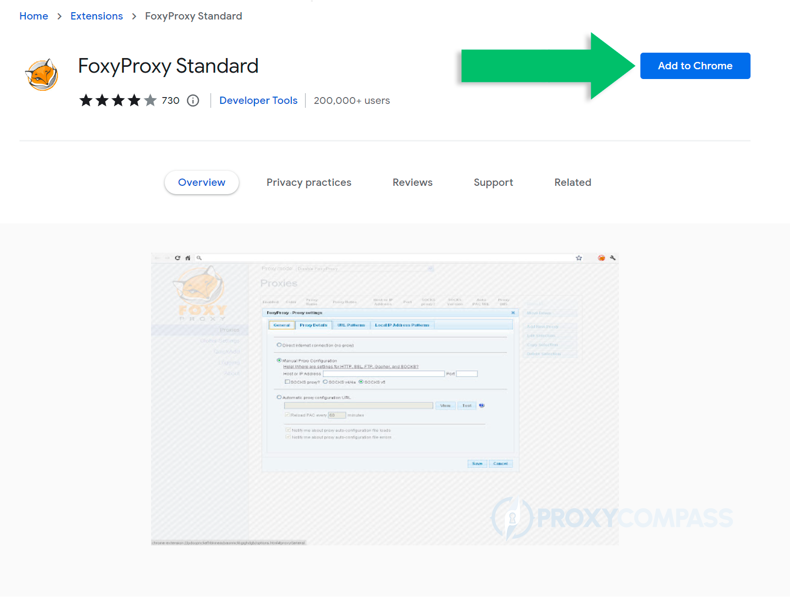 Fare clic sul pulsante "Aggiungi a Chrome" per installare l'estensione nel browser Chrome