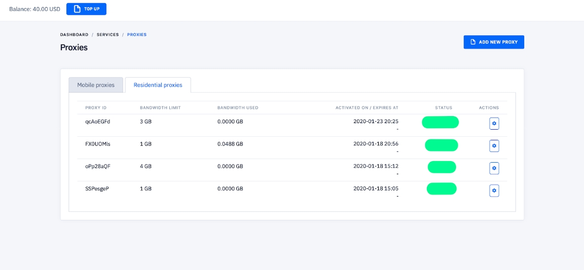 Proxy-Cheap's Dashboard