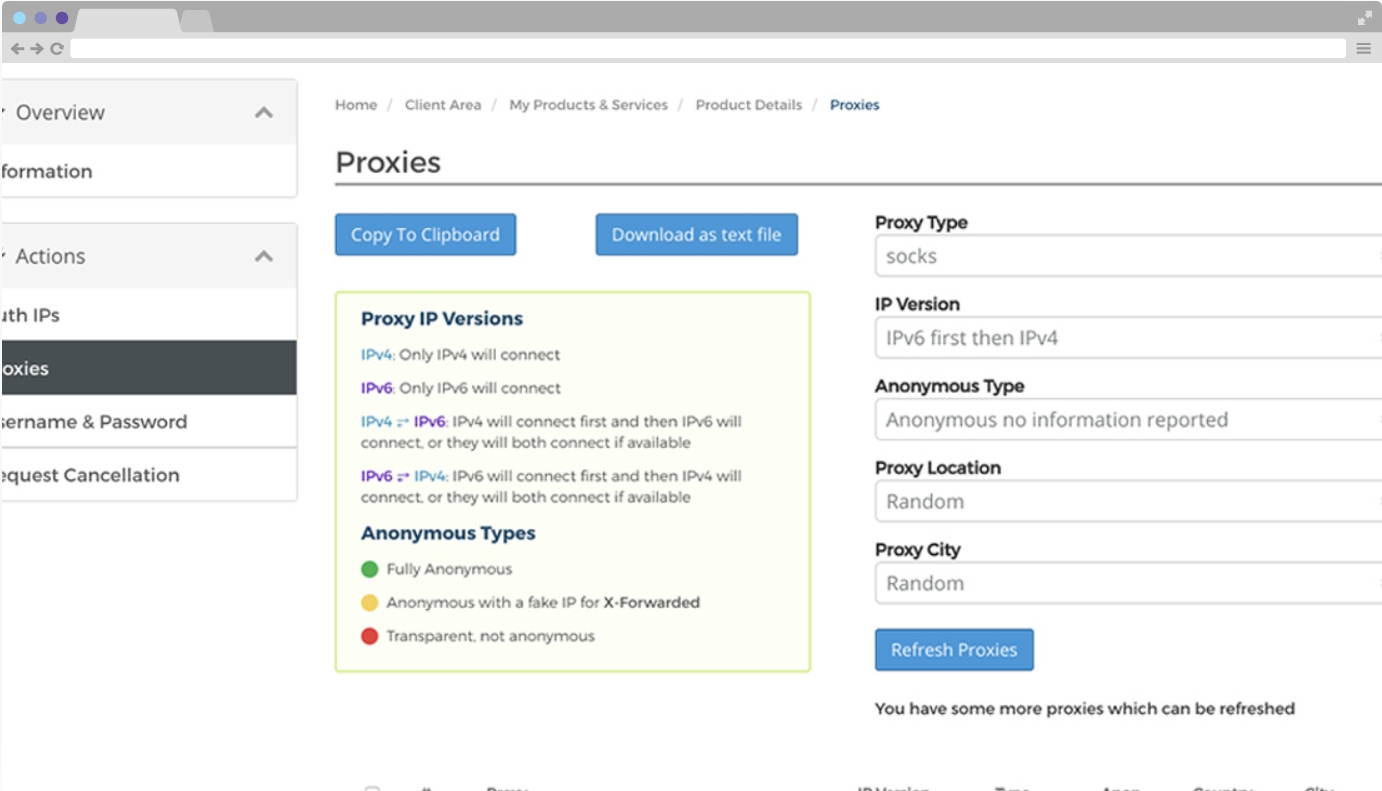 ActProxy Dashboard