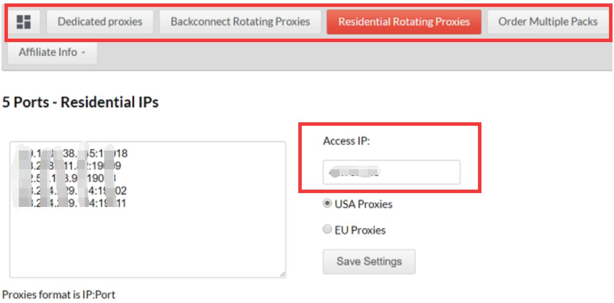 Storm Proxy User Panel