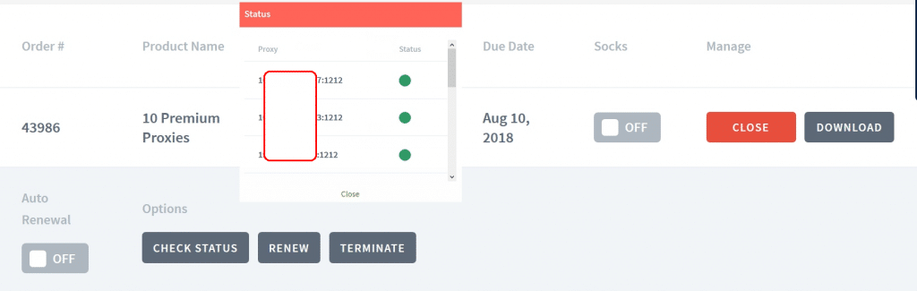 Limeproxies User Panel