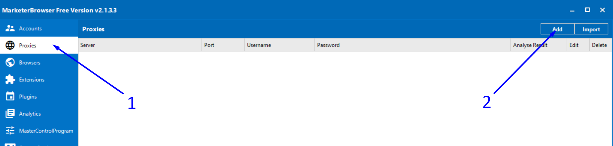 browser pemasar menambahkan proxy