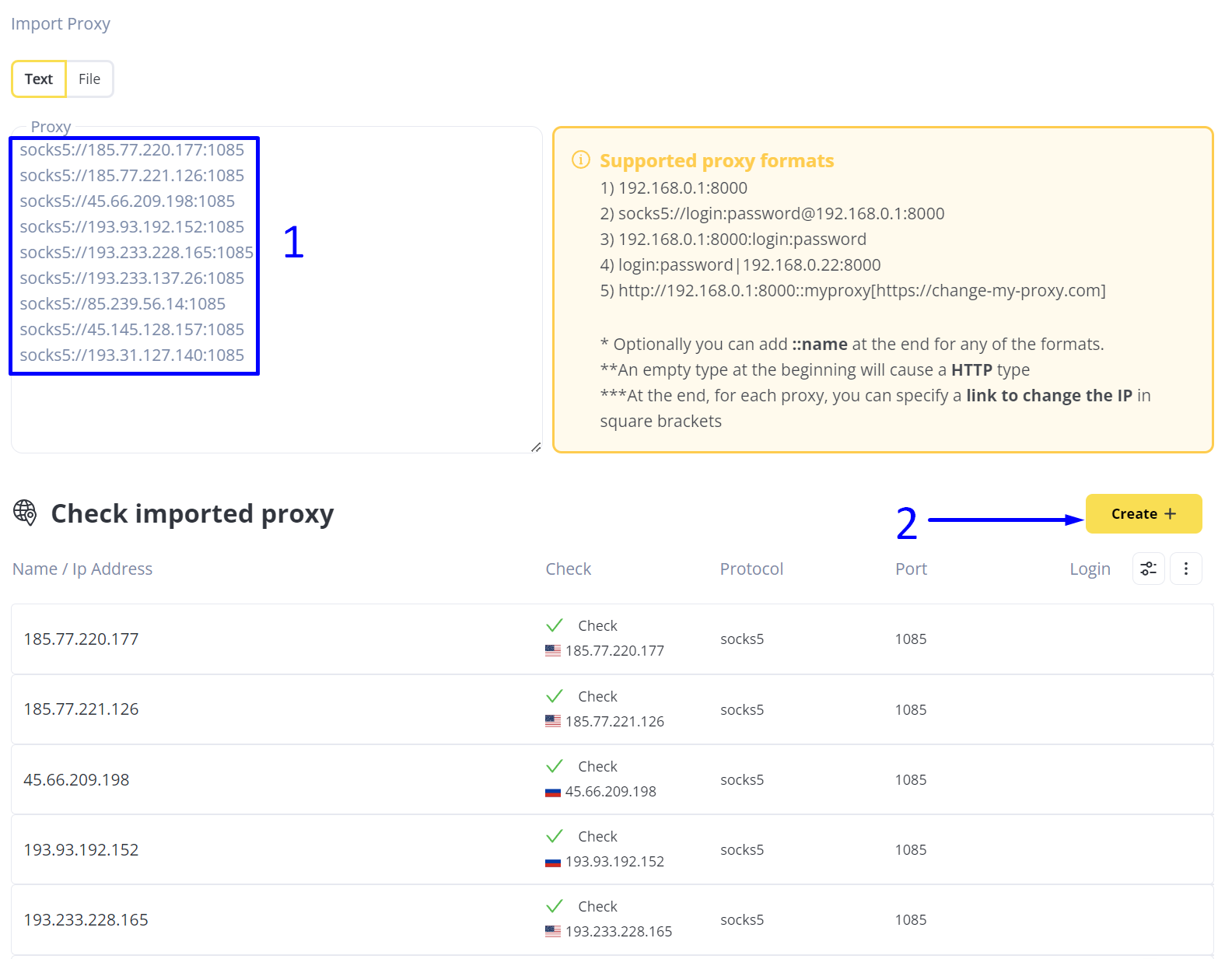 Antik Mengunggah Daftar Proxy