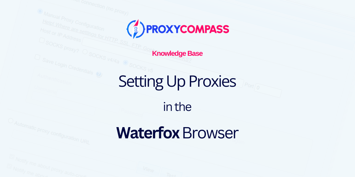 Configurazione dei proxy in Waterfox