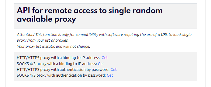 API zum Abrufen eines zufälligen Proxyservers