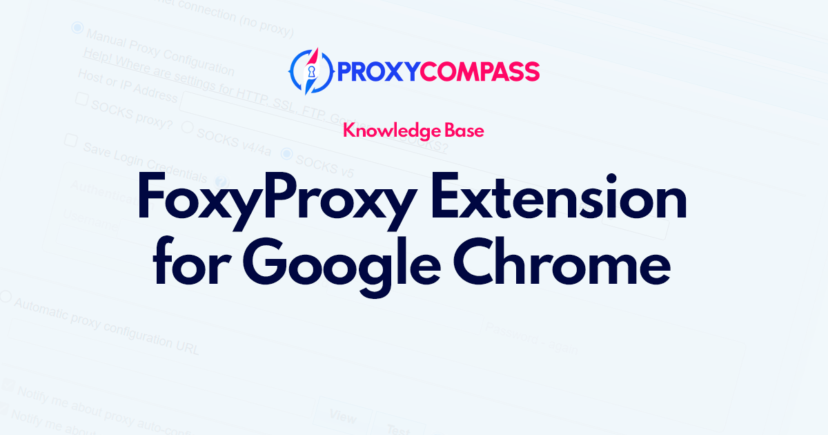 Extension standard FoxyProxy pour Google Chrome