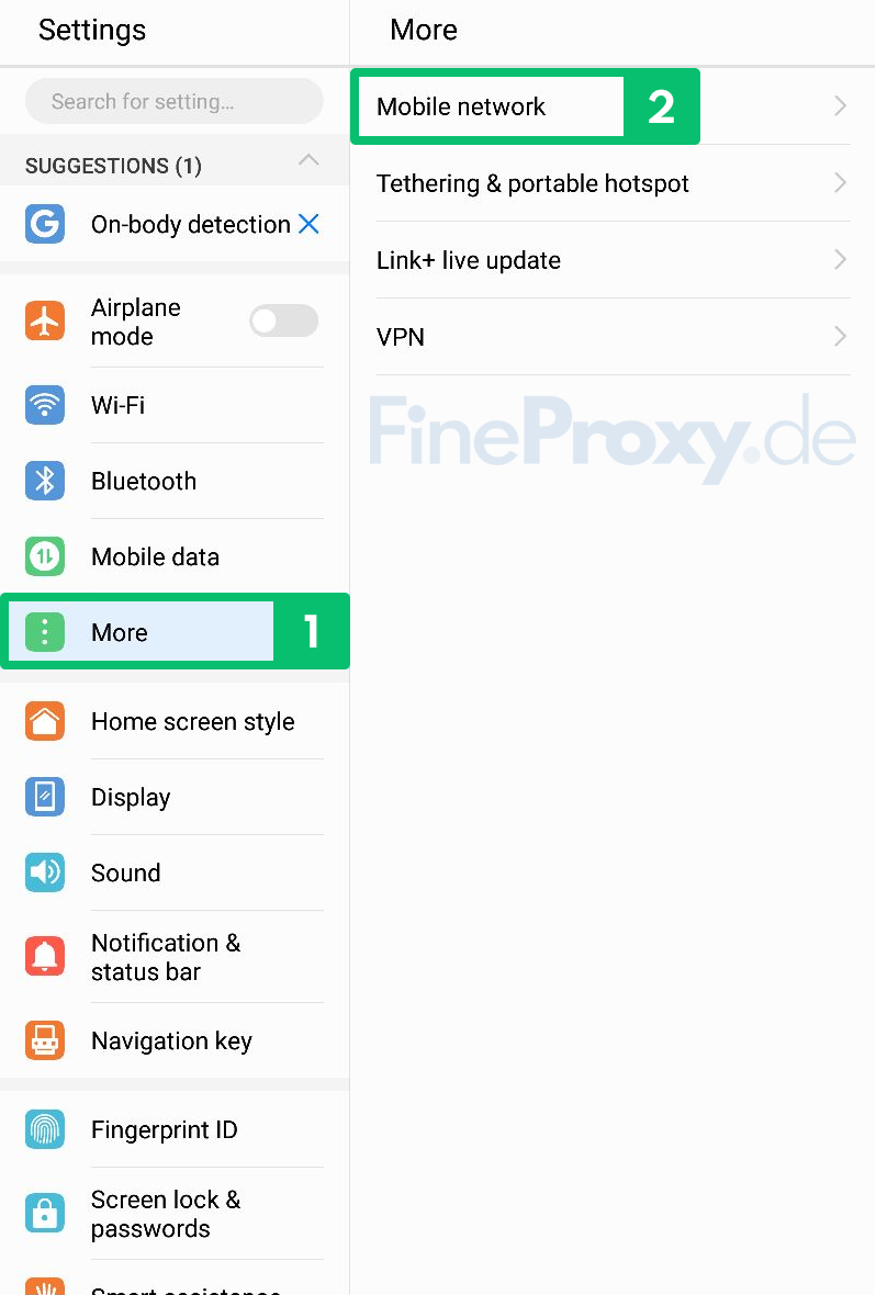 set proxy on android mobile 1