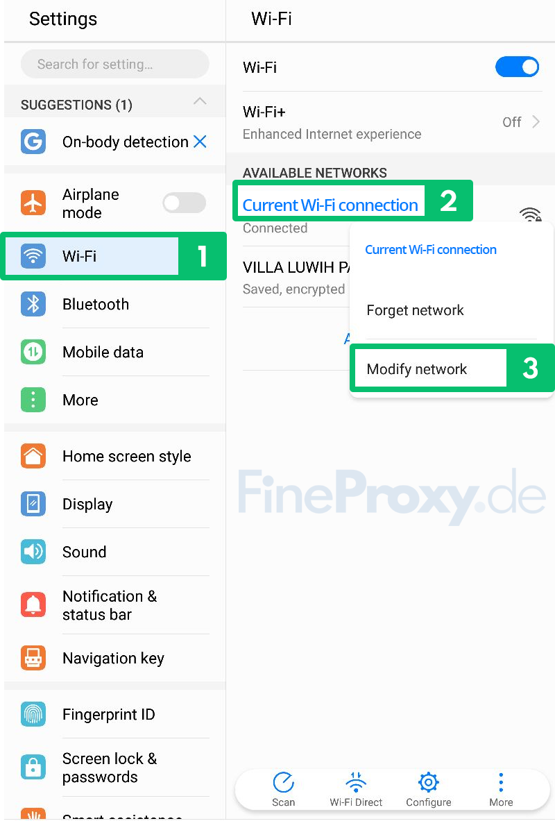 set proxy on android wifi