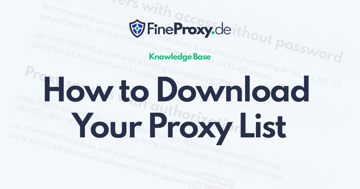 Como baixar sua lista de proxy