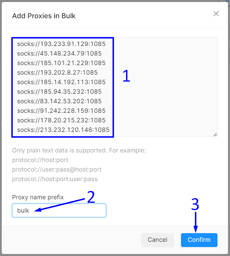 octobrowser 一括プロキシを貼り付ける