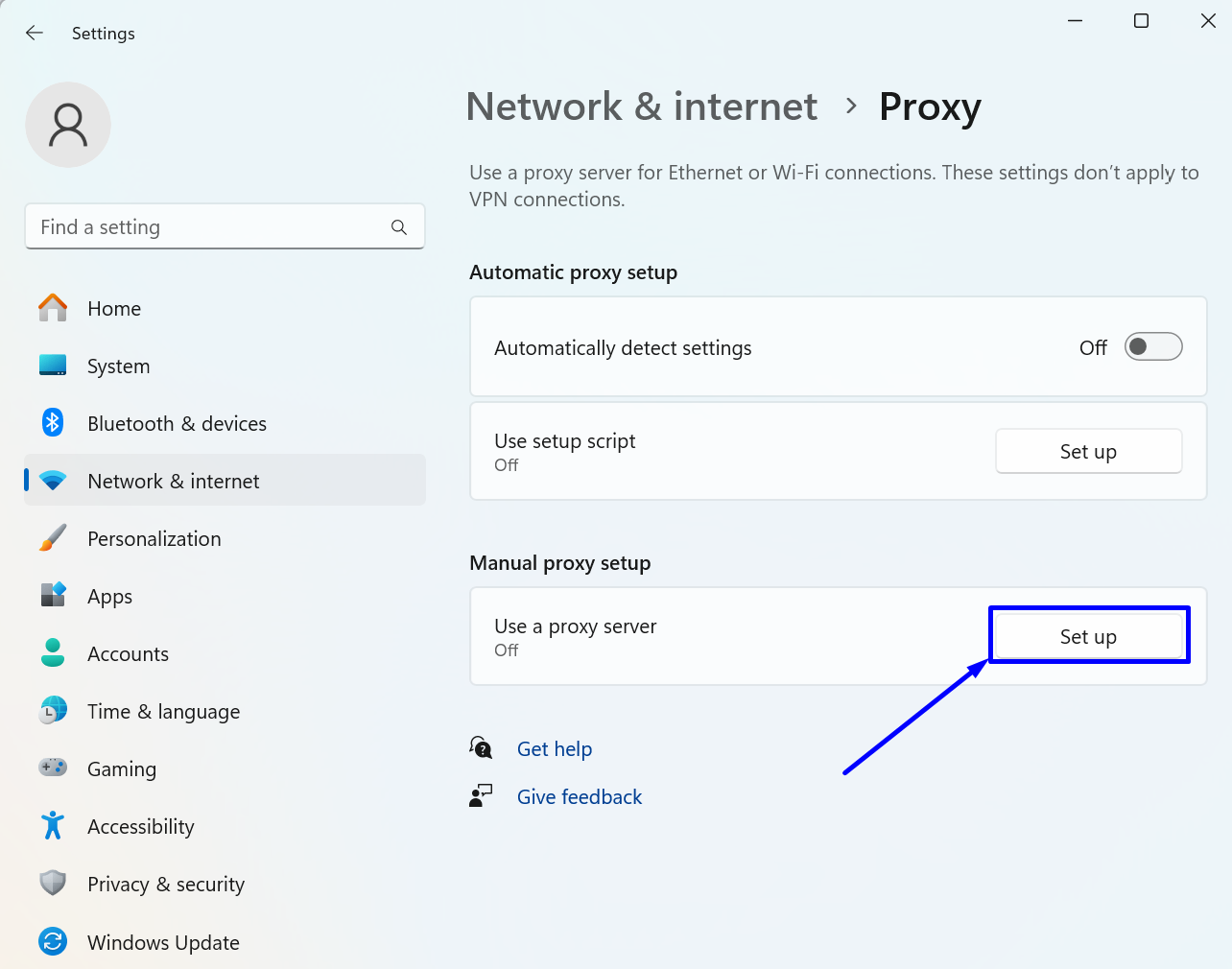 Epic Privacy Open the Operating System's Network Settings