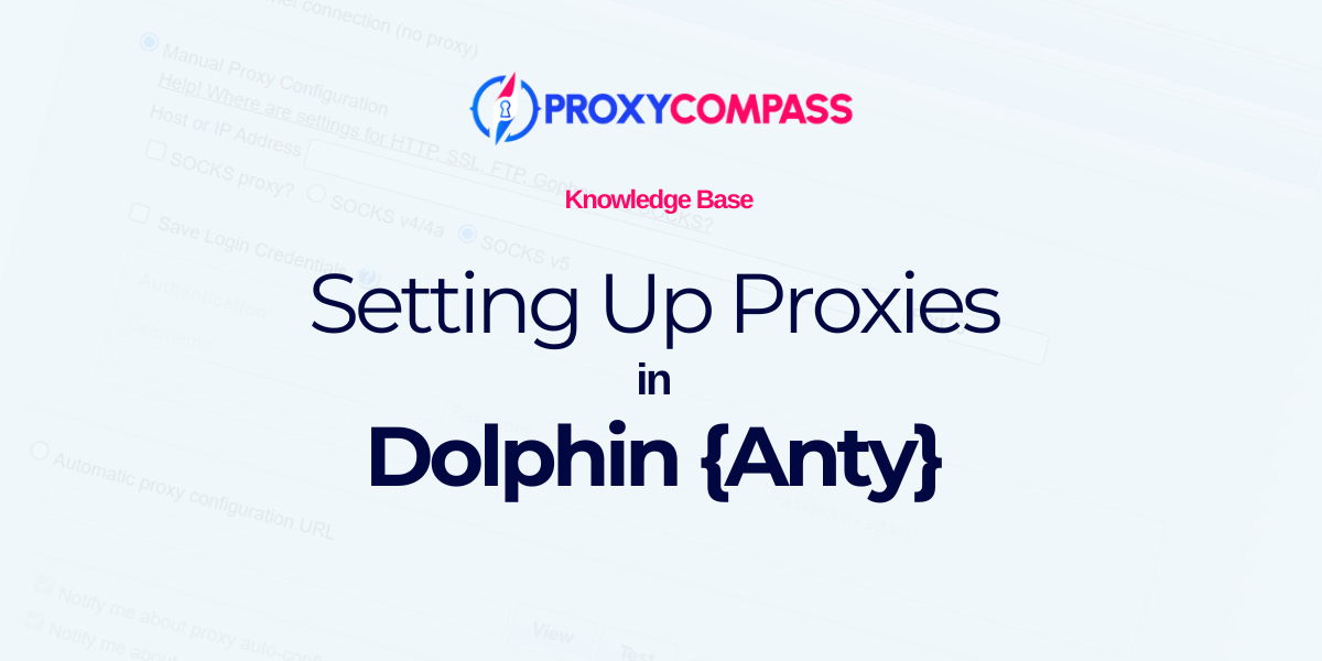 Configurazione dei proxy nel browser Dolphin {Anty}