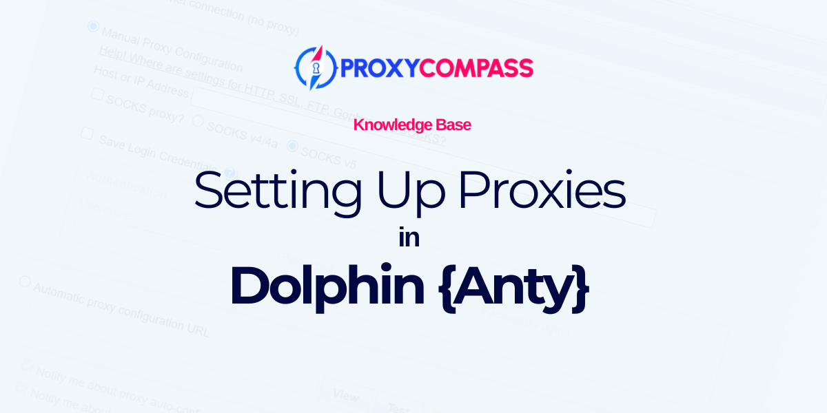 proxy Dolphin {Anty} kapağını ayarlama