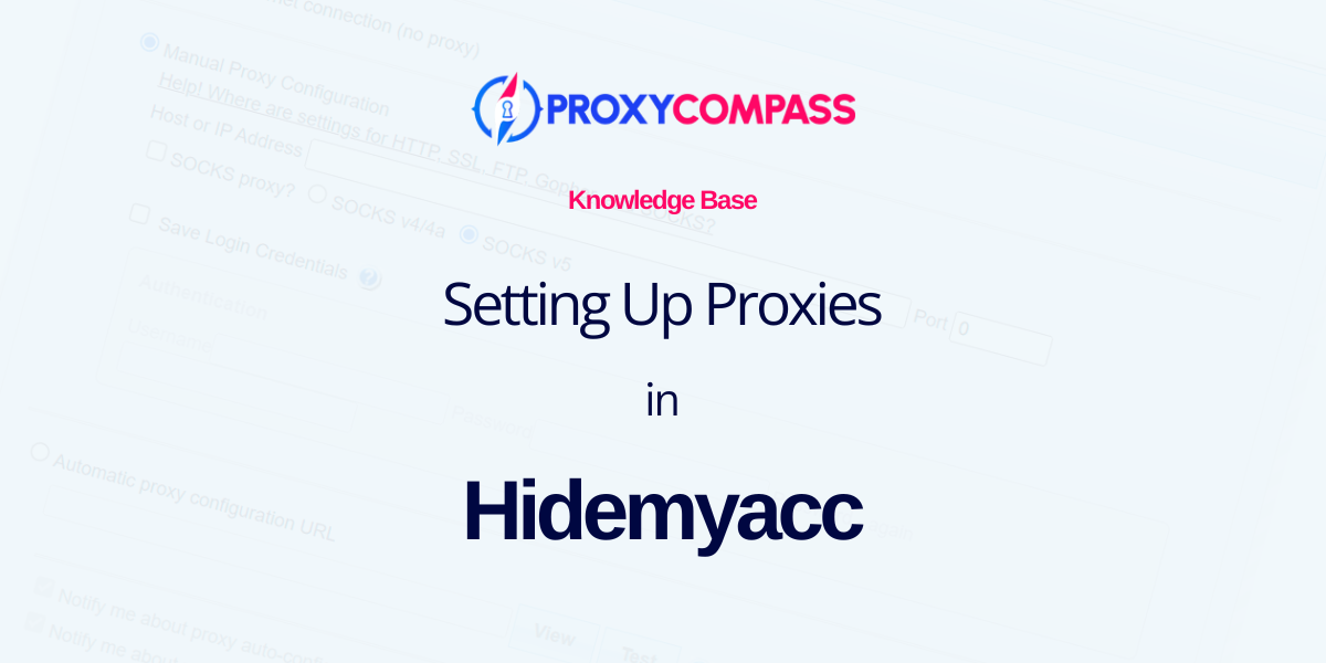 Configuration de proxys dans Hidemyacc