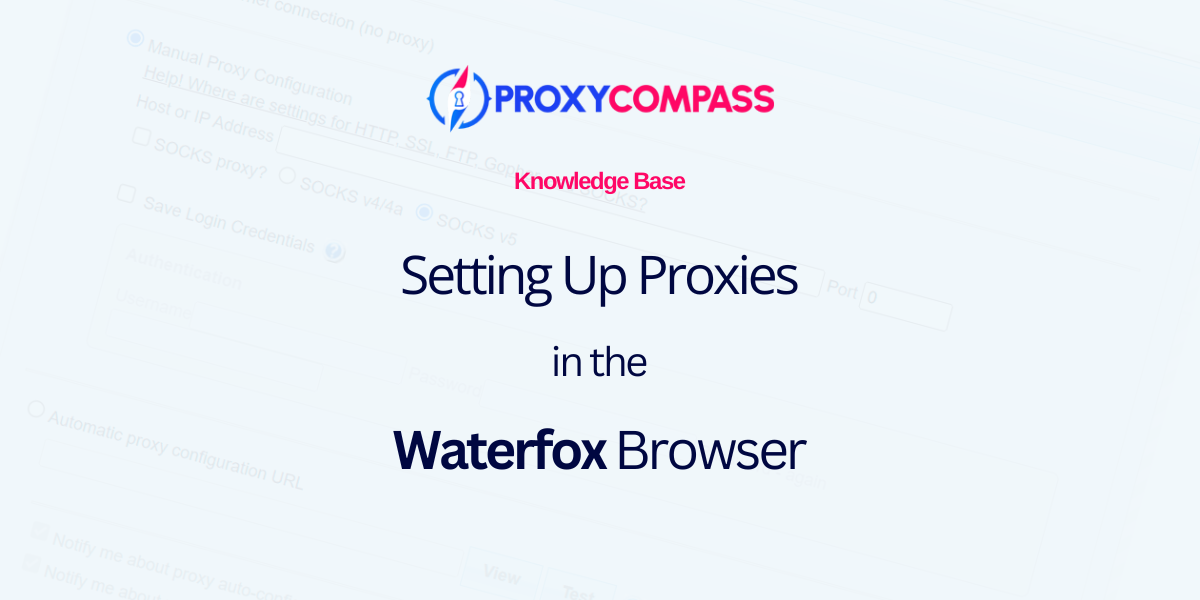 Configurazione di un proxy in Waterfox