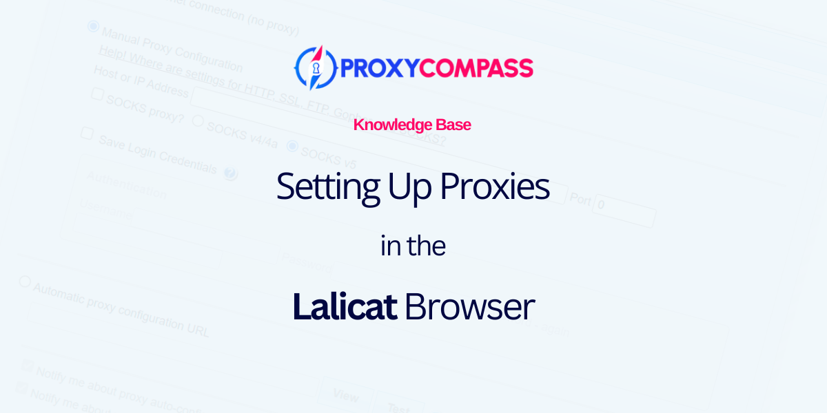Configurazione dei proxy nel browser Lalicat