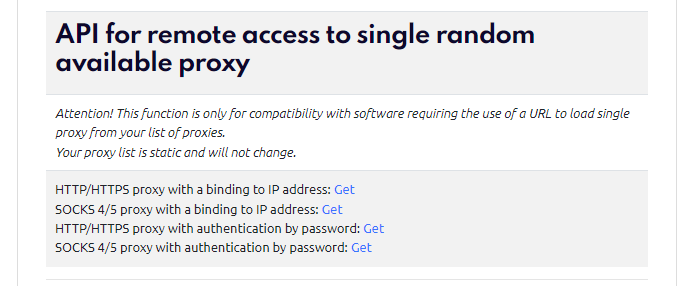 rastgele bir proxy sunucusu almak için api